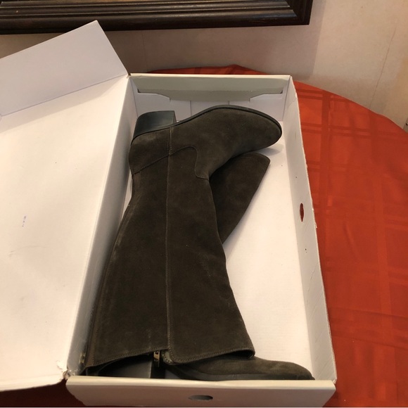 Marc Fisher Womens Rela Heels Tall Knee-High Boots - Dark Green Suede Size 10M - Picture 3 of 16
